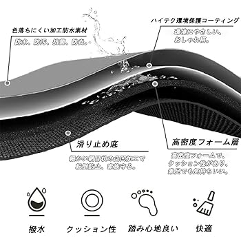 【色: 吸水ブラック】キッチンマット180 60 拭ける 台所マット フロアマッ Amazon | MOLANDI キッチンマット 180 拭けるキッチンマット60